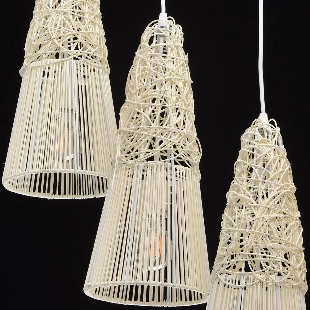 Подвес Ротанг 3xE27x40 Вт, ротанг/стекло, цвет белый/мультиколор MW-Light STLM-2082150 - Вид №7
