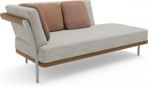 MNST271 Сиденье с двойным концом, правое кремень teak Manutti Flex
