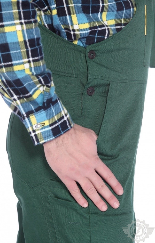 65609 Полукомбинезон "Эксперт-2" зеленый  Летняя спецодежда  размер 56-58/182-188  - Вид №9