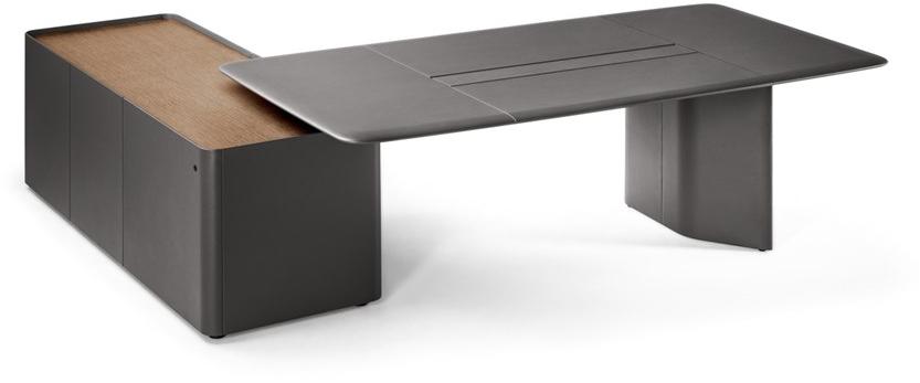 Poltrona Frau Прямоугольный кожаный письменный стол со встроенной полкой L'ufficio - sistemi direzionali 5644711 - Вид №1