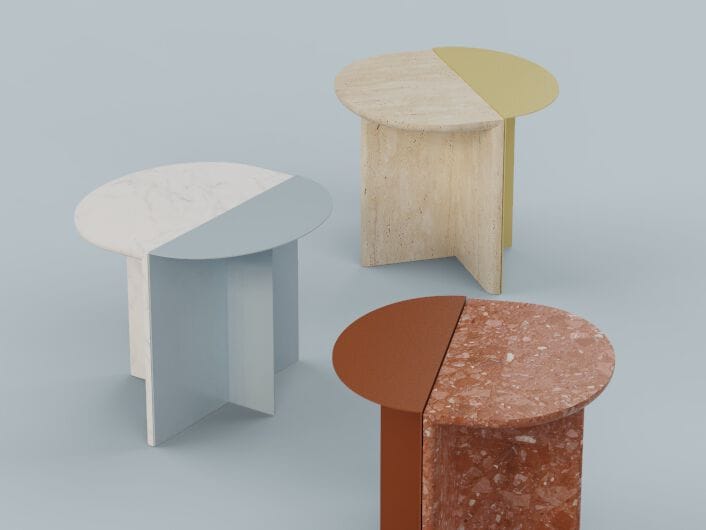 Травертин круглый журнальный столик Mambo Unlimited Ideas DUPLEX ARCH-00125378 - Вид №8