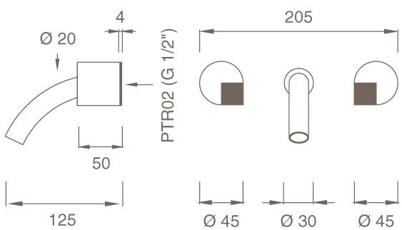 Ceadesign Группа из 2 смесителей открытого / закрытого типа Duet Det 24 - Вид №1