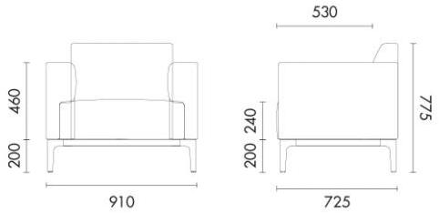 Grado Design Кресло из ткани с подлокотниками Dada cube Dad-sf-cb-1s - Вид №2