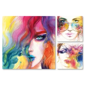 Картина на МДФ Яркие девушки 30x60 см 3 шт