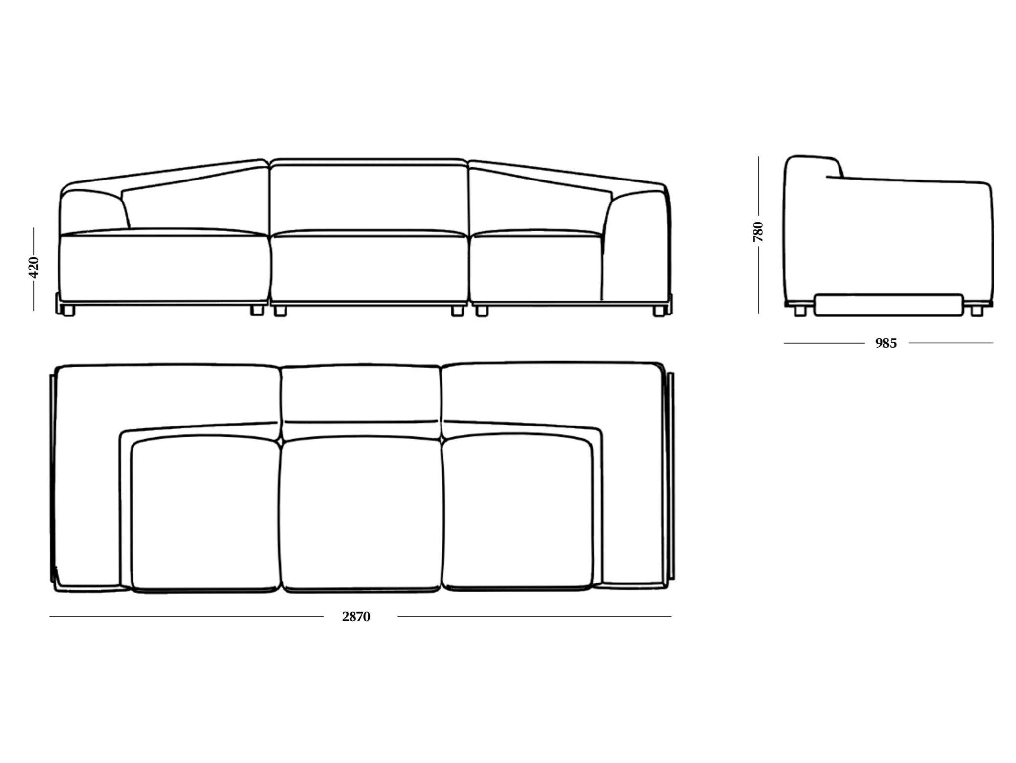 3-местный тканевый диван EMKO SALER ARCH-00077390 - Вид №14