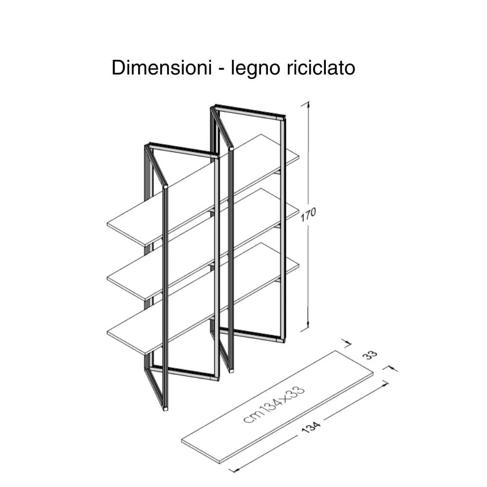 Самонесущая настенная Книжная полка из алюминия и дерева STUDIO T Ecodesign ARCH-00090930 - Вид №14