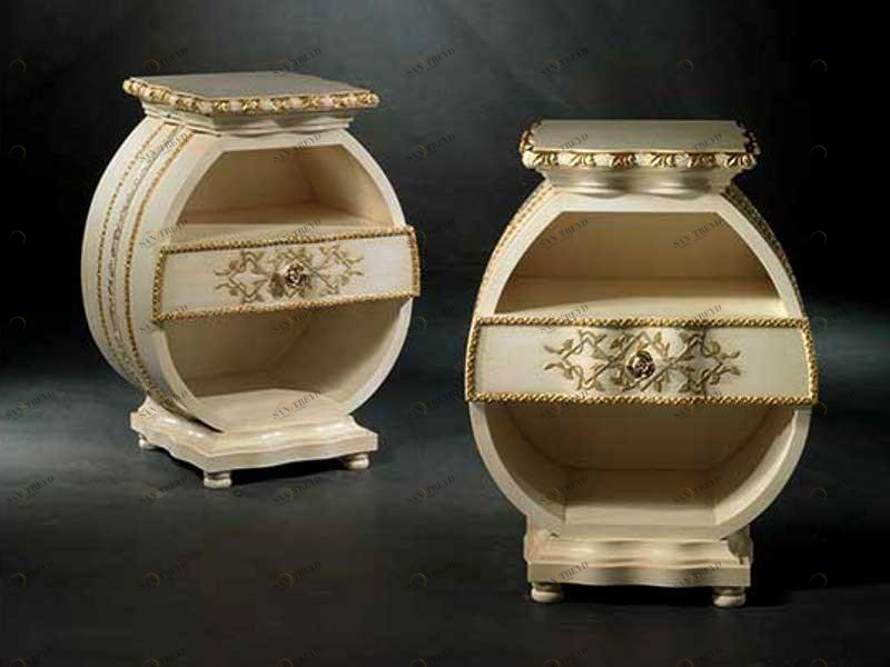 Carpanelli Круглая прикроватная тумбочка из дерева Vanity sun-id-1447890