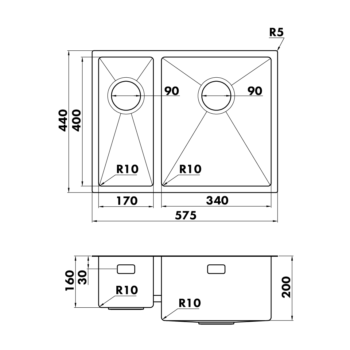 Кухонные мойки Eco Marino SME-575DL.A SEAMAN  - Вид №2