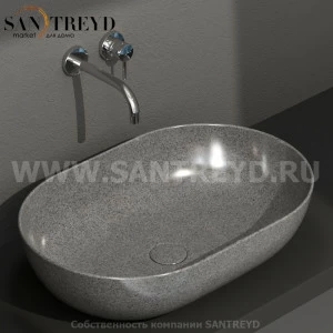 B6O60PG Накладная раковина на столешницу  овальная Ceramica Globo T-EDGE