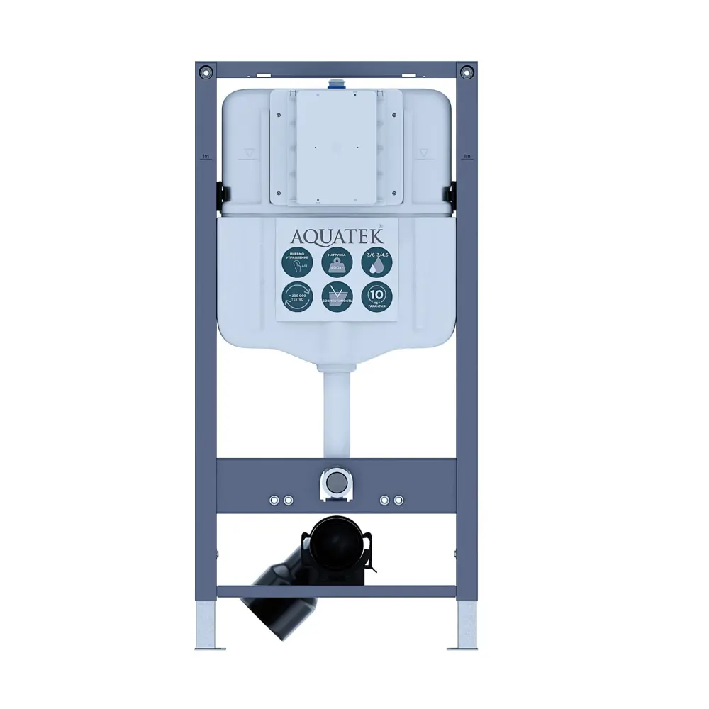 Комплект инсталляции Aquatek Pneumo N 49 с безободковым унитазом Moneron клавиша Aquatek Pnn-0000002 серая Pneumo N49 STLM-2070378 - Вид №4