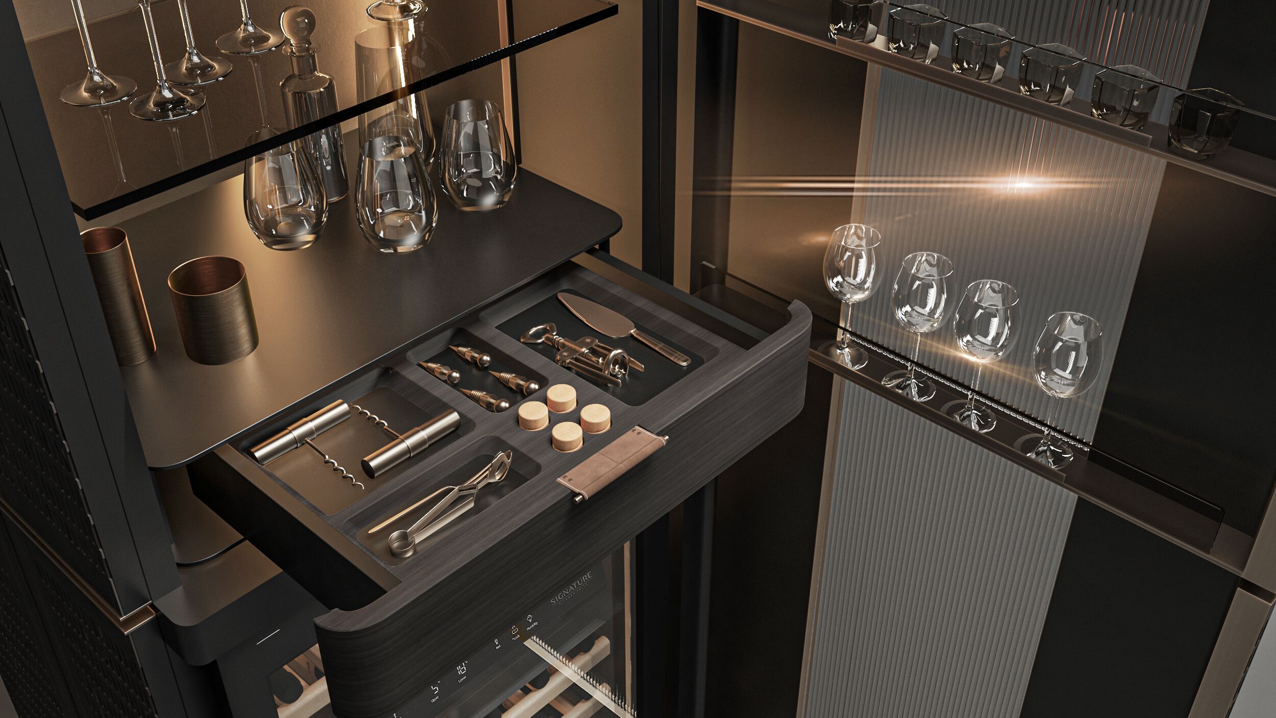 Барный шкаф с винным погребом и встроенным освещением SKS | Signature Kitchen Suite SKINS ARCH-00064287 - Вид №3