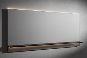 ED-ST33 Edone Зеркало и буазери со встроенной полкой СО ВСТРОЕННОЙ ПОЛКОЙ в лакированной МДФ и нижней панели выс. 10 см.