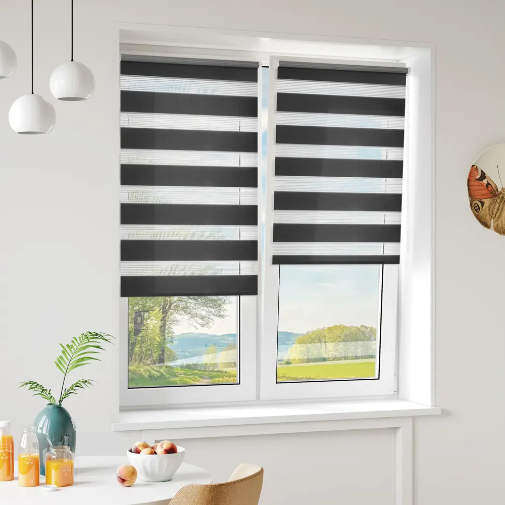 Штора рулонная день-ночь Мелоди 55x175 см графит MIAMOZA STLM-2183333 - Вид №2