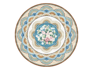 Круглый шелковый ковер ручной работы