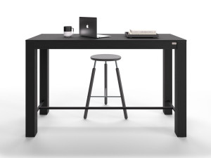 Высокий прямоугольный стол из черного ясеня