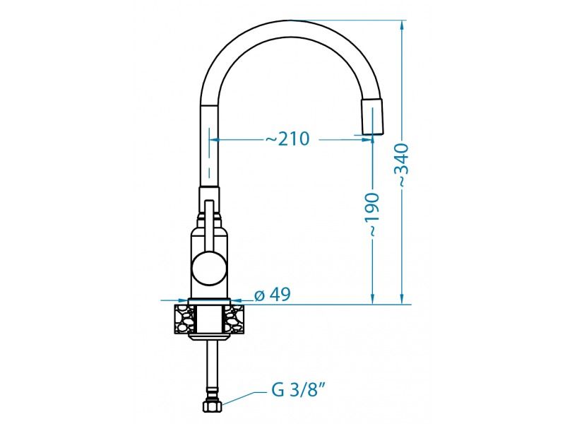 Смеситель кухонный  Alveus Flexa BLACK 1147056 - Вид №2