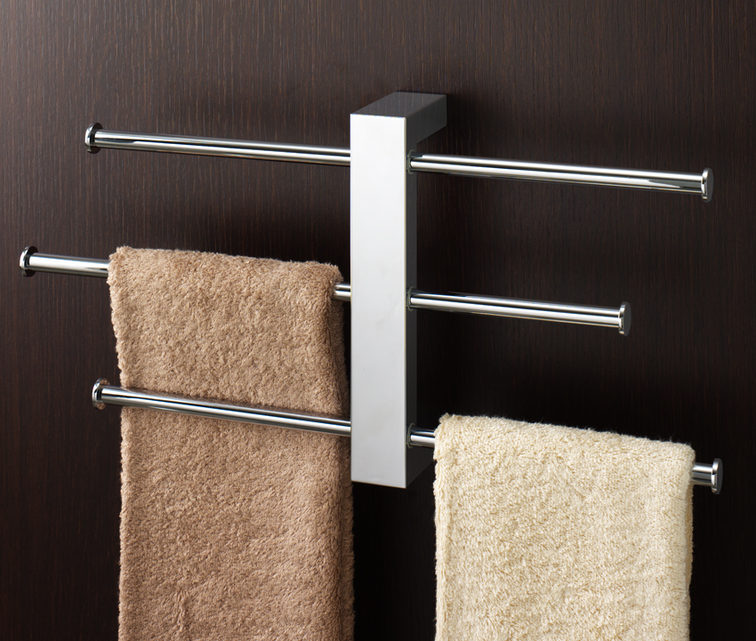 7630(13) Gedy G-Bridge, настенный модуль c 3-мя передвижными полотенцедержателями, цвет хром 