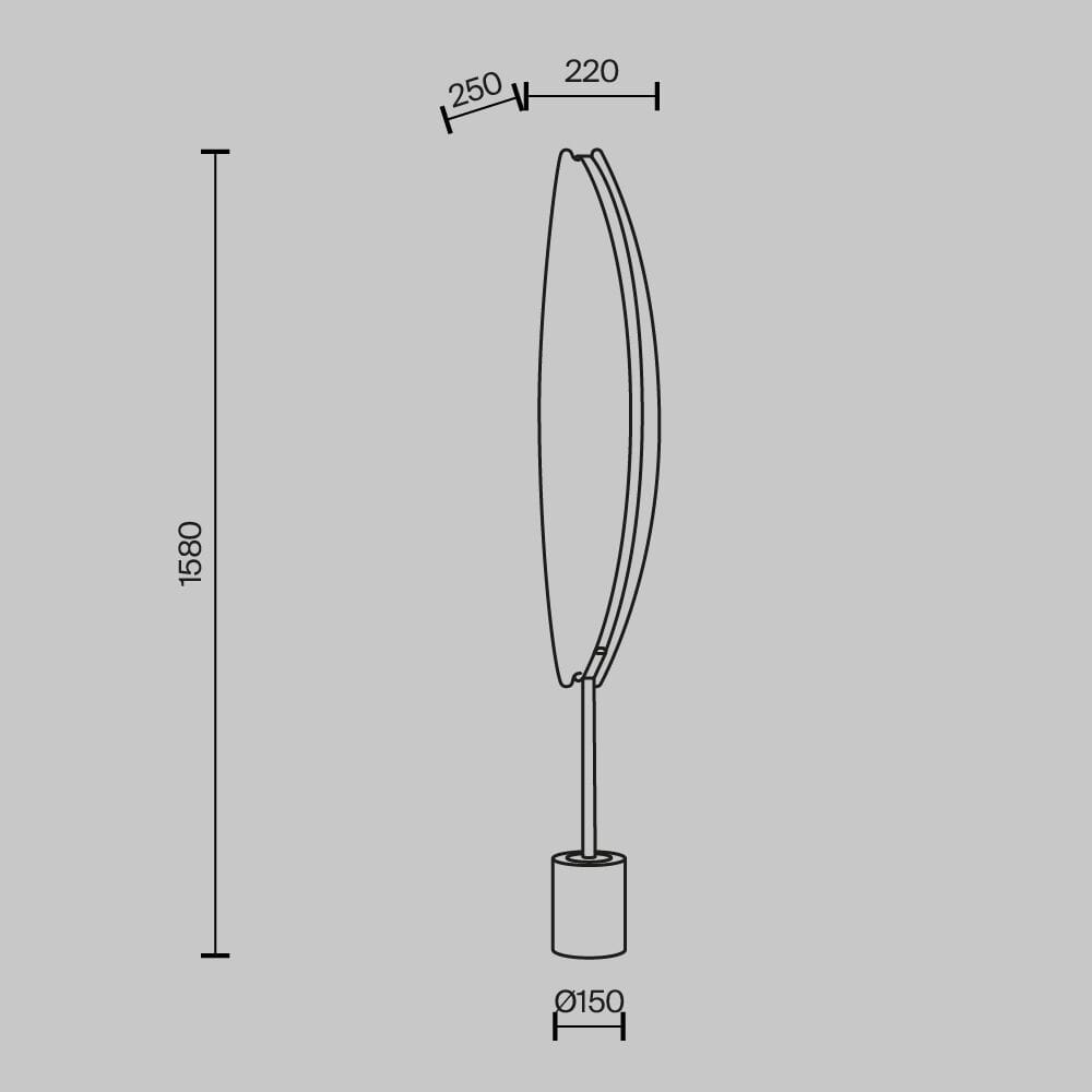 Алюминиевый затемняемый светодиодный торшер Maytoni Breeze ARCH-00146490 - Вид №3