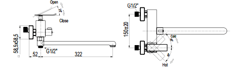 Смеситель для ванны и душа TICINO TIC-VDLM-CRM BELBAGNO  - Вид №1