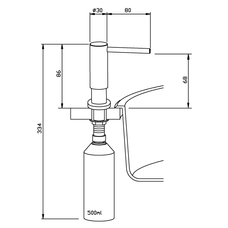931340 Настольный дозатор дезинфицирующего средства из нержавеющей стали WP122-3 WAGNER_EWAR A-LINE Wagner Ewar  - Вид №1