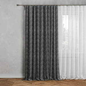 MIAMOZA Штора Торонто на ленте 200×280 см черно-серый жаккард 89398897