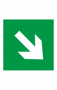 68595 Знак "Направляющая стрелка под углом 45°"  Эвакуационные знаки размер 100 х 100 мм
