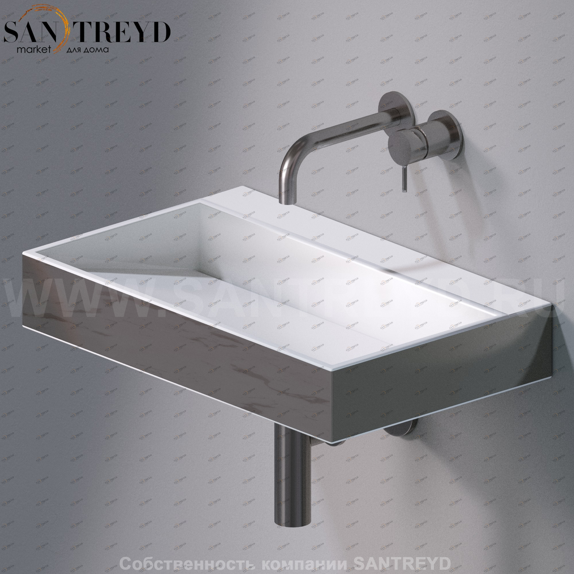 L010T1RPV4.251 Подвесная раковина настенная прямоугольная A. e T. Italia P35 AeT ITALIA