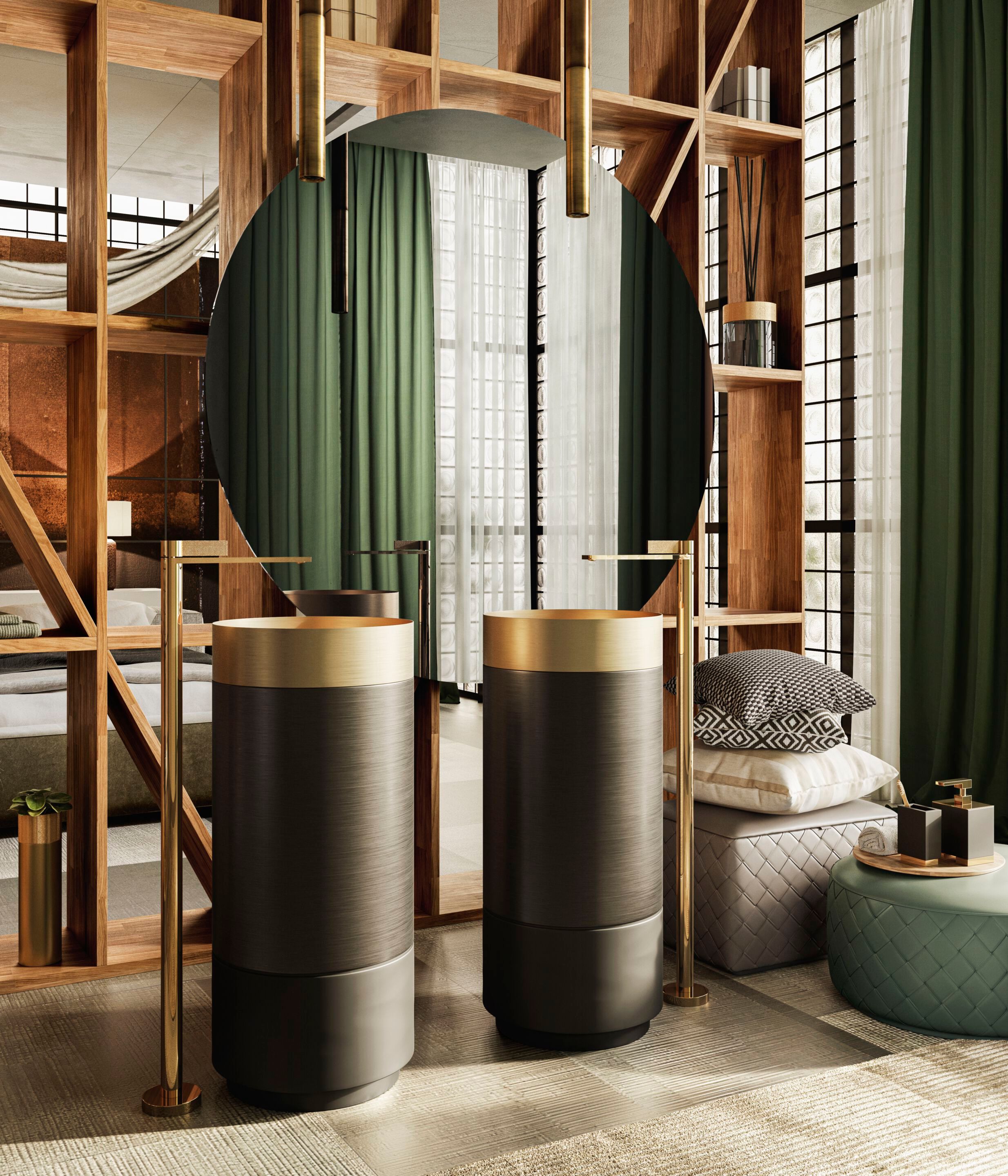 Смеситель для раковины из хромированной латуни Gessi обратный ARCH-00144014 - Вид №1