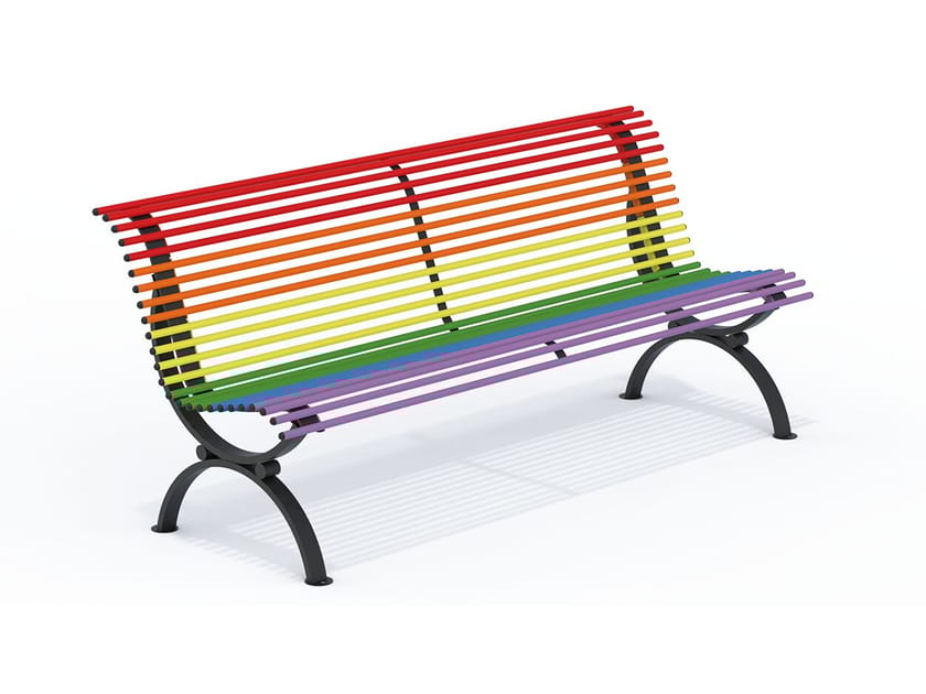 Металлическая прямая скамья со спинкой DIMCAR ARCH-00146884