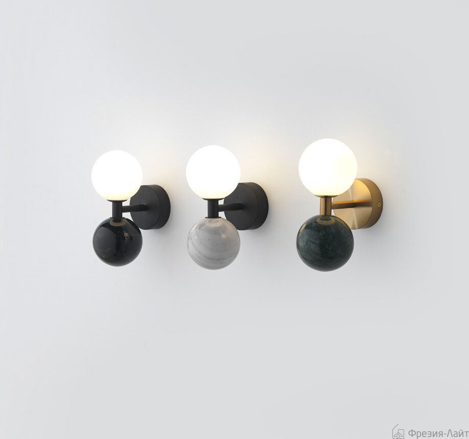 Aromas A1280 Matt black/black marble бра Dalt 122285