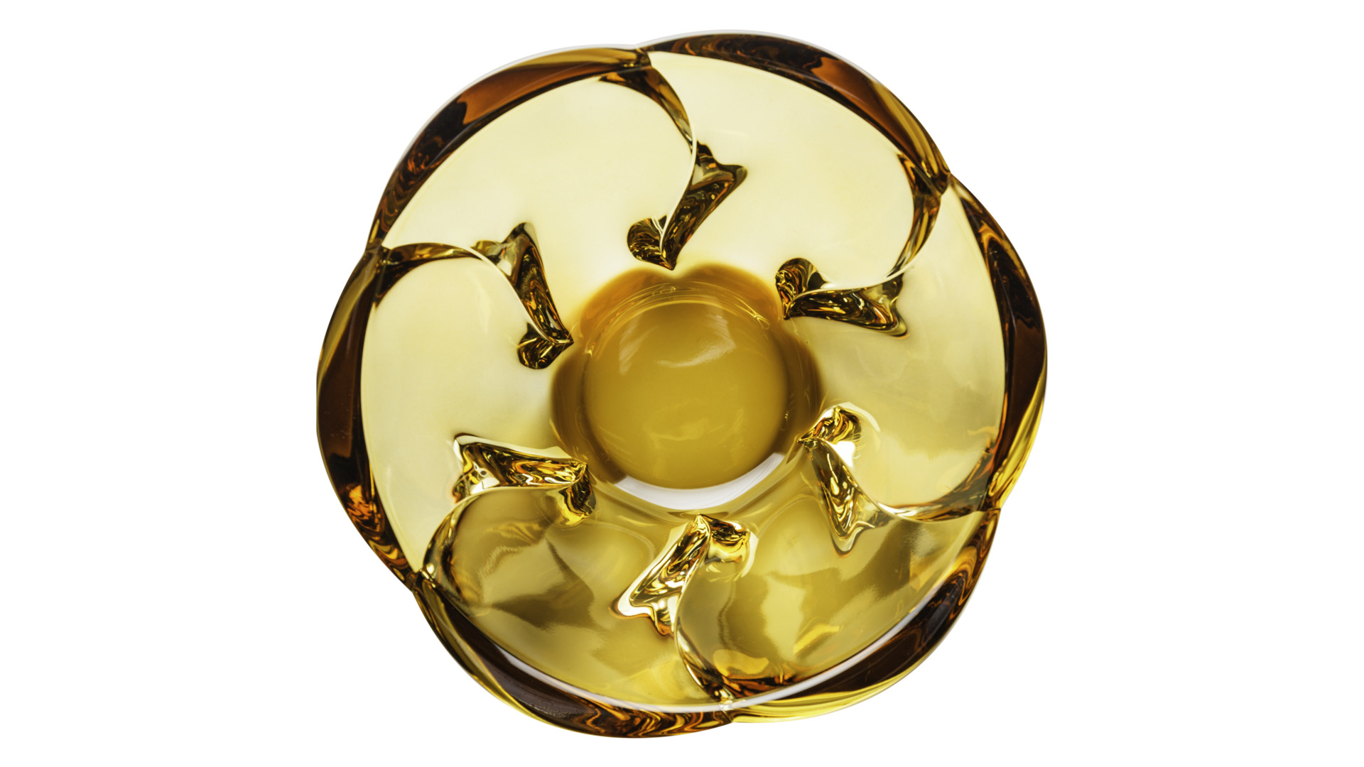 10636362 Cristal de Paris Чаша Cristal de Paris "Твист" 28х11см (янтарная) Хрусталь  - Вид №1