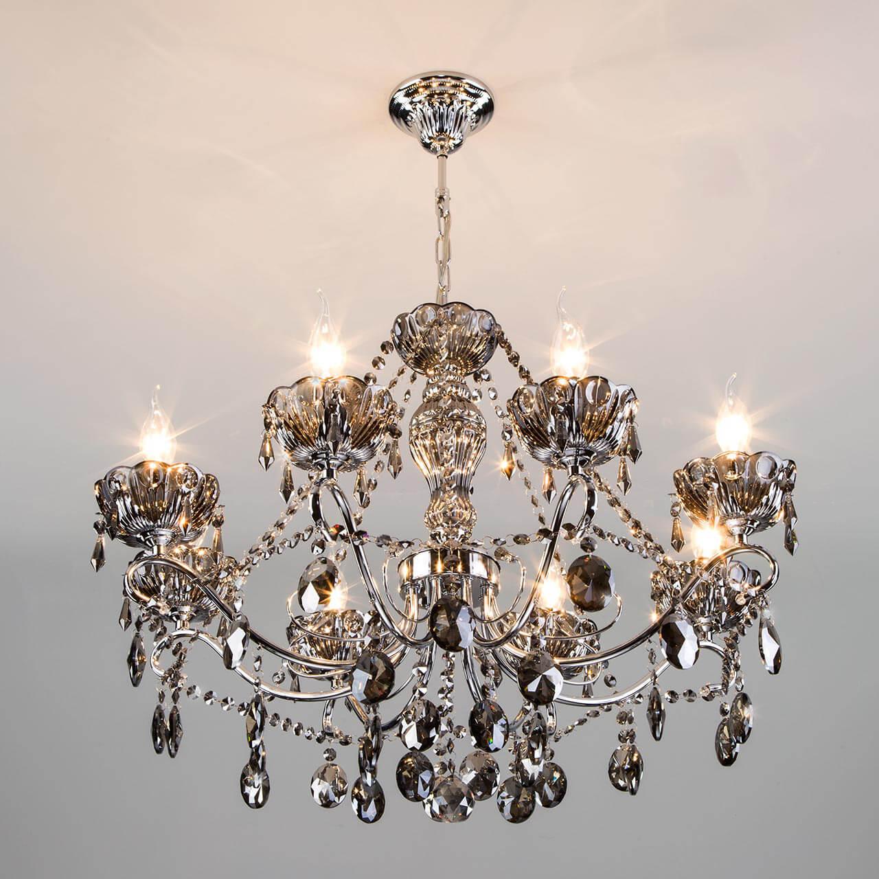 Подвесная люстра Eurosvet Teodore 10103/8 хром/дымчатый хрусталь Strotskis EUROSVET ДИЗАЙНЕРСКИЕ, TEODORE 00-3888061 Прозрачный  - Вид №2