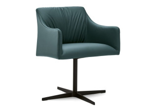 Кожаный спиц поворотный стул с подлокотниками