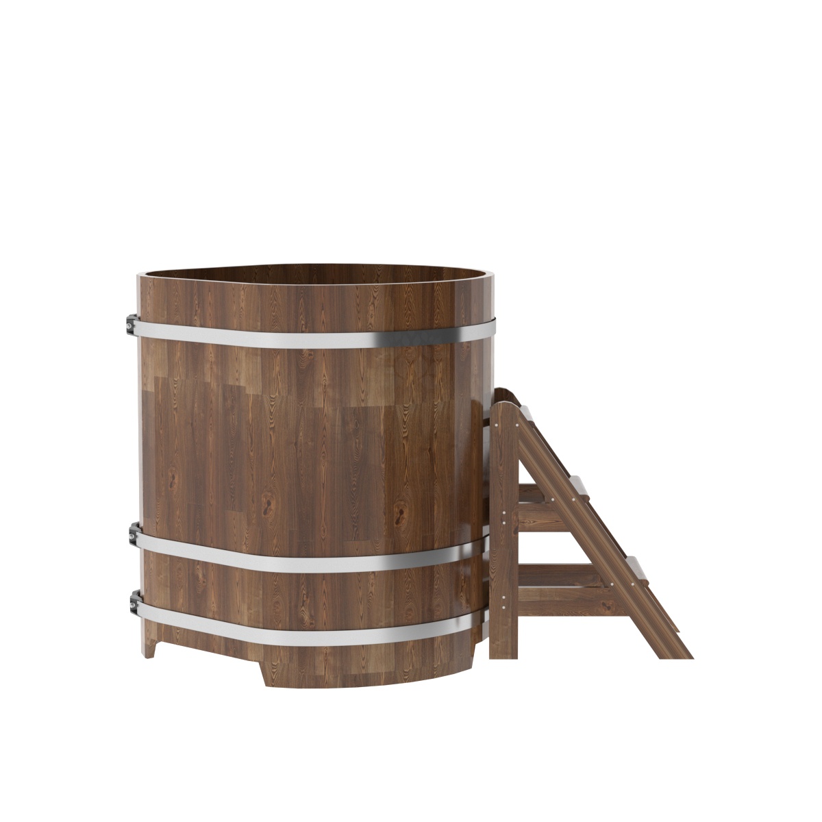 1569 Купель угловая из сращенных ламелей лиственницы 1,03х1,03х1,2 морёная Alyarus  - Вид №2