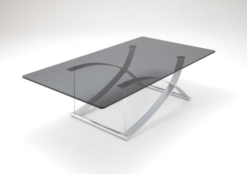 Rolf Benz Прямоугольный журнальный столик из стали и стекла sun-id-1485658 - Вид №1