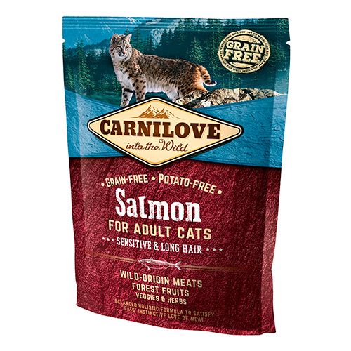ПР0037845 Корм для кошек Carnilove Sensitive & Long Hair лосось Brit 