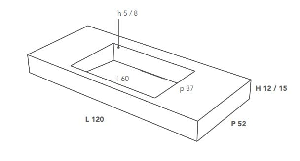 Прямоугольная одиночная подвесная раковина из керамогранита Italgraniti Italgranitive ARCH-00101310 - Вид №2
