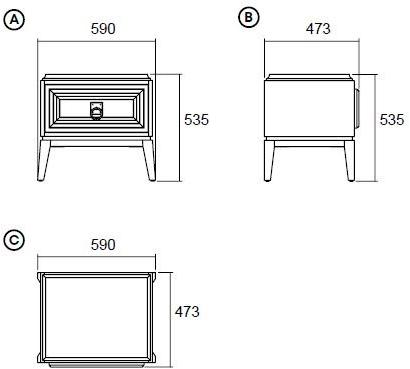 Enza Home Прямоугольная тумбочка из дерева с ящиками Elegante sun-id-1370764 - Вид №3