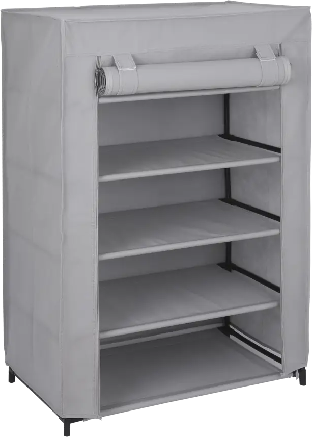 Стеллаж Spaceo для обуви с чехлом - 5 полок, серый 82762252