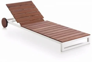GANDIABLASCO Садовая кушетка из тика на колесиках Saler teak