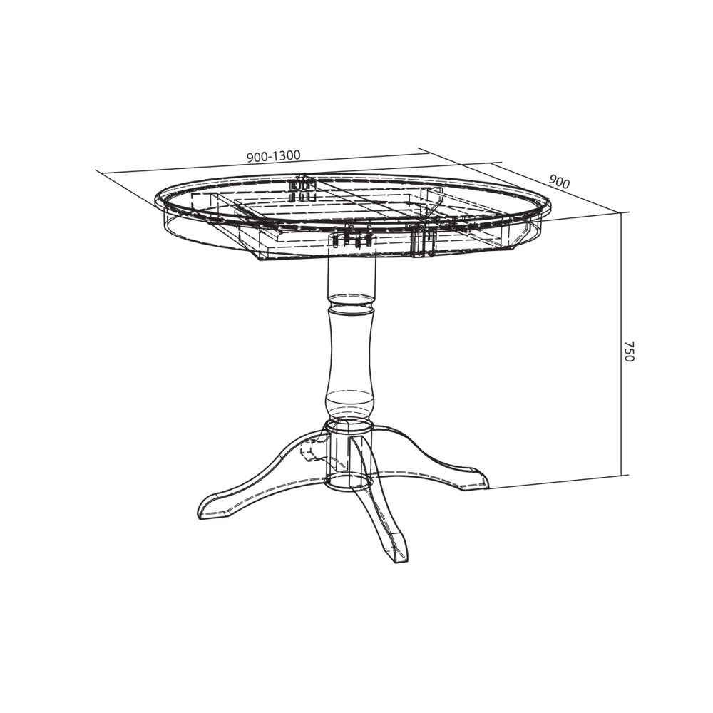 Стол кухонный Delinia Версаль раскладной 90-130x90 см круг дерево цвет топо STLM-2038915 - Вид №9