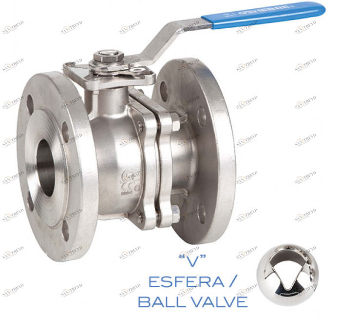 GENEBRE 2528v 90 11 Регулирующий шаровой кран «V», 2 штуки, фланцы, концы DIN PN 40/16 