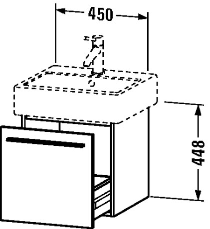 XL604304949 X-Large Тумбочка подвесная Графит матовый, декор Duravit - Вид №1