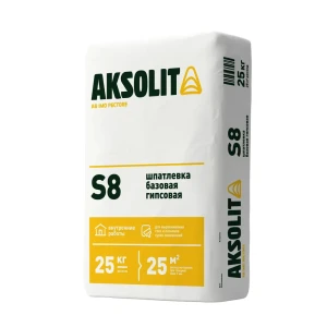 Шпатлевка гипсовая базовая Aksolit S8 25 кг 89337647 STLM-2089372
