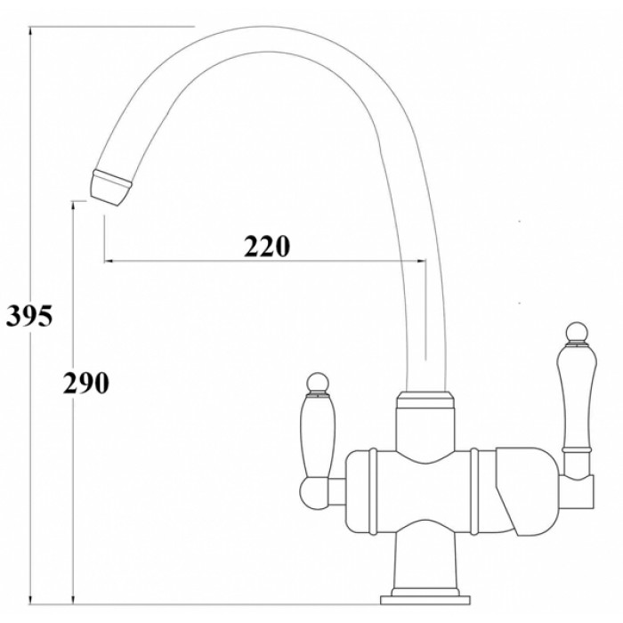 Zorg ZR 329 YF Satin Смеситель для кухни Zorg 395х220  - Вид №2