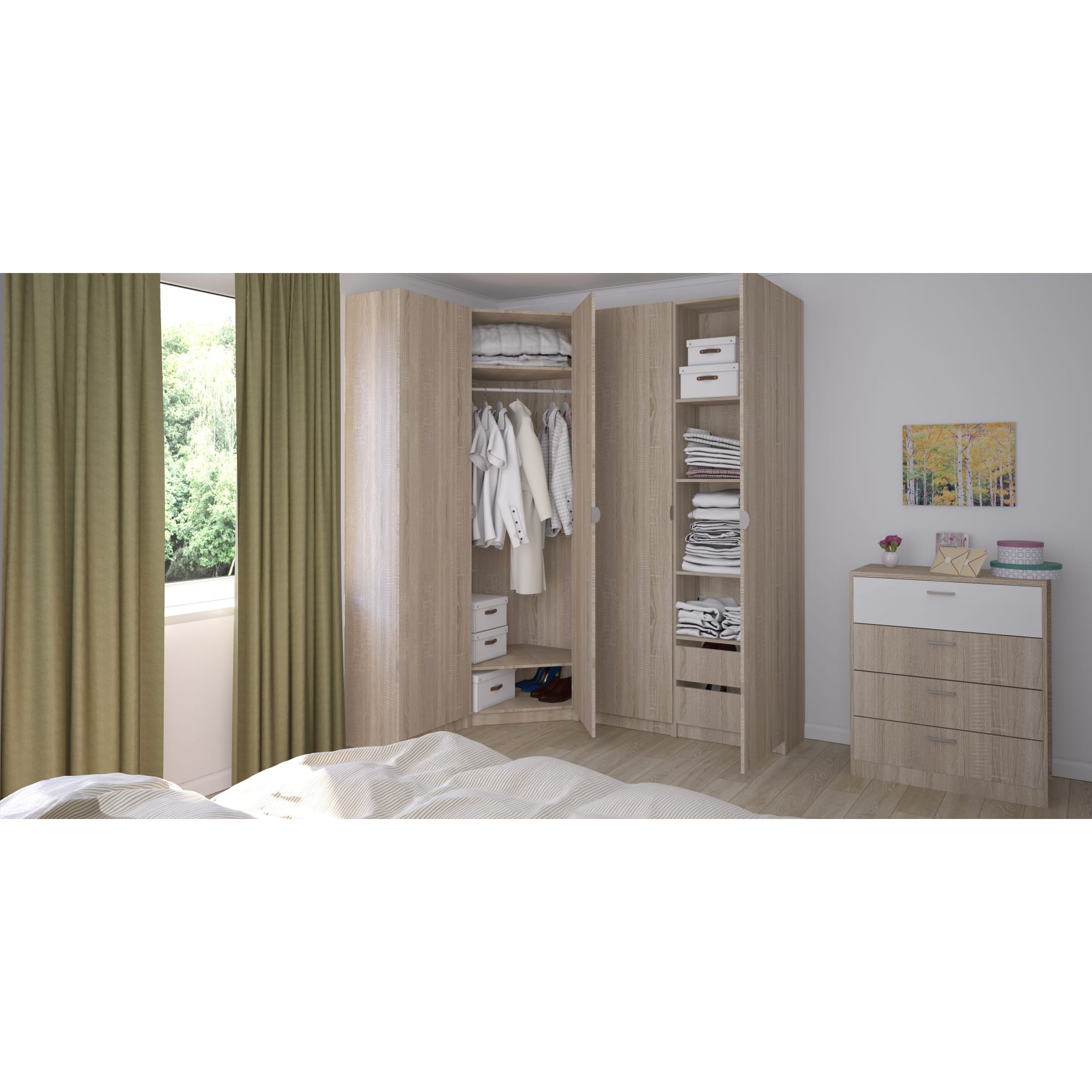 18592745 Каркас комода 99x80x44,3 см, 4 ящика, цвет дуб сонома Santreyd  - Вид №13