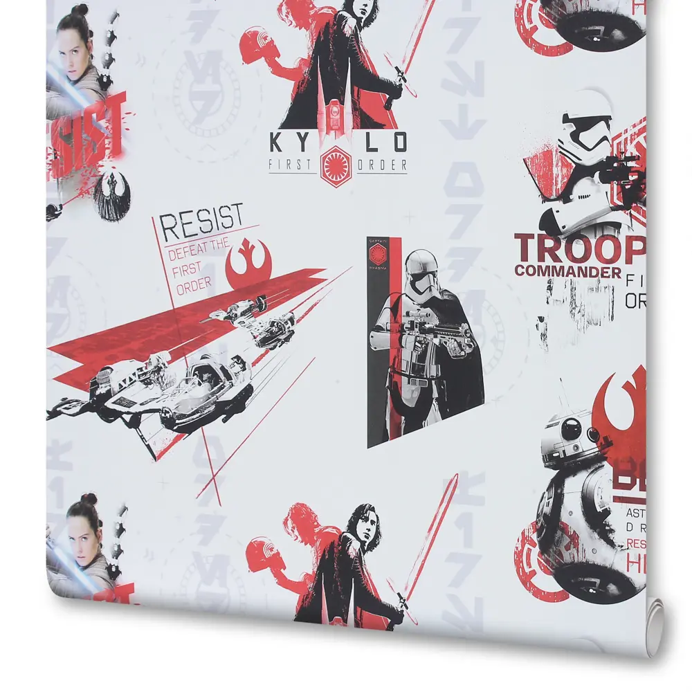 Обои, 1,06х10 м, флизелиновые, бело-красные, рисунок «Star Wars» Erismann Disney STLM-2093960