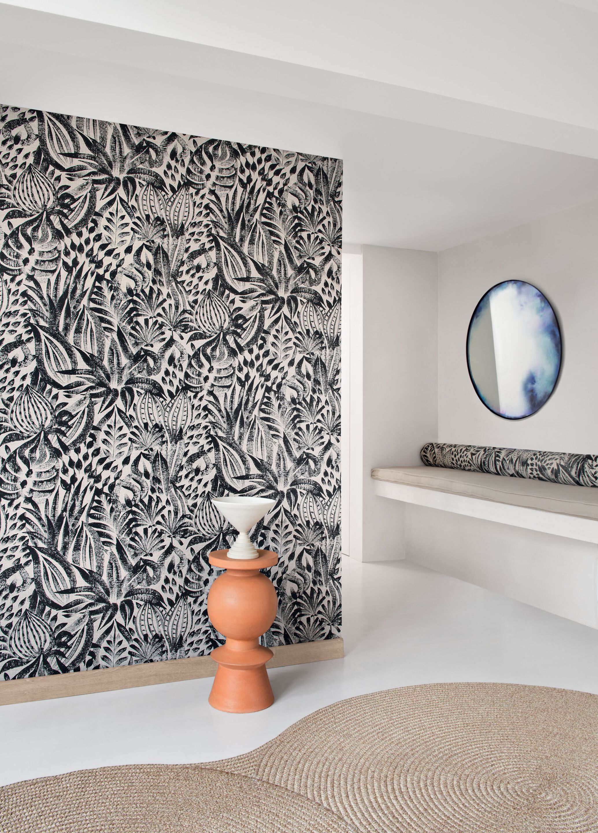 Льняная печатная шелкография настенная ткань Casamance Linora ARCH-00000616 - Вид №1