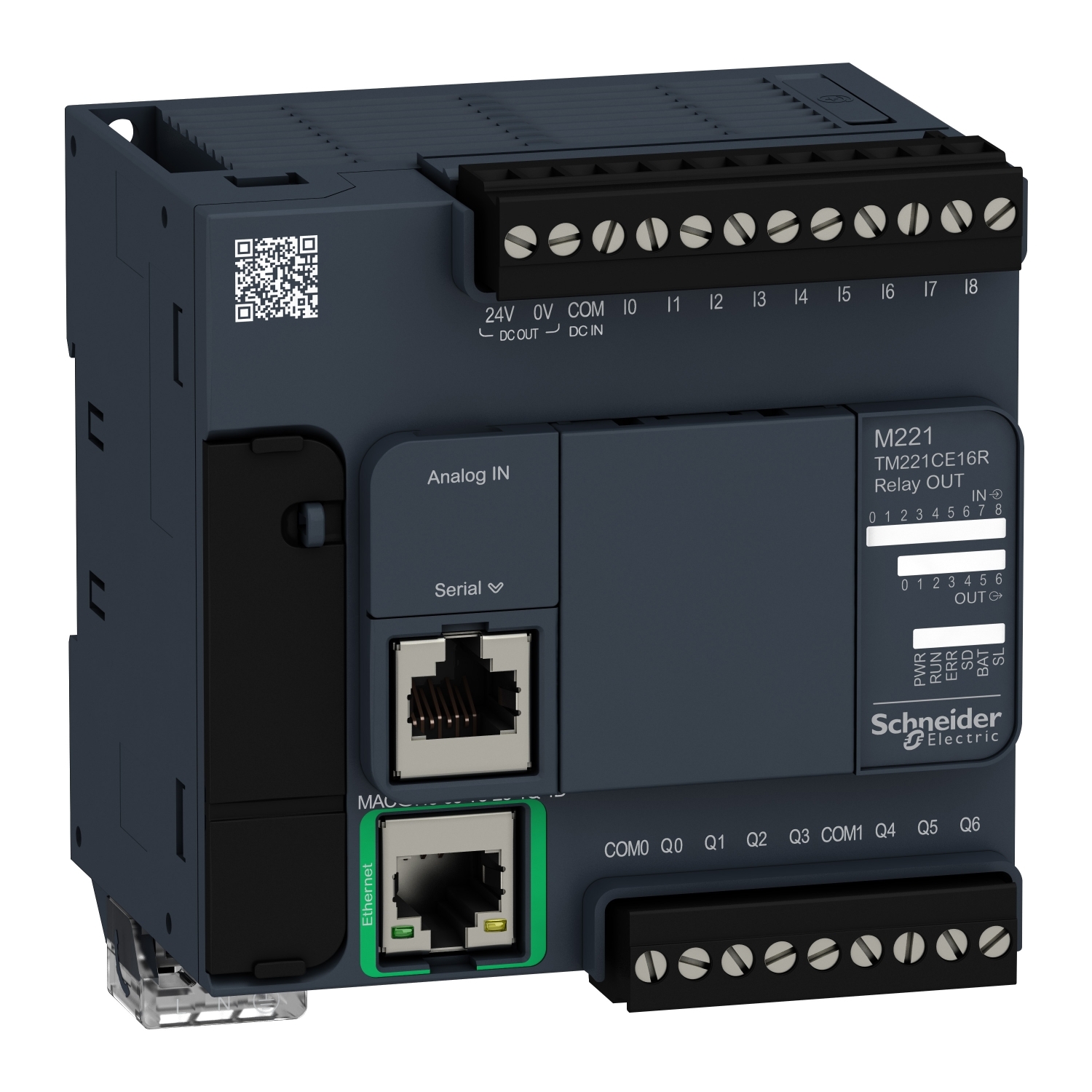 TM221CE16R КОМПАКТНЫЙ БАЗОВЫЙ БЛОК M221-16IO РЕЛЕ ETHERNET Schneider Electric OEM ПЛК Modicon 