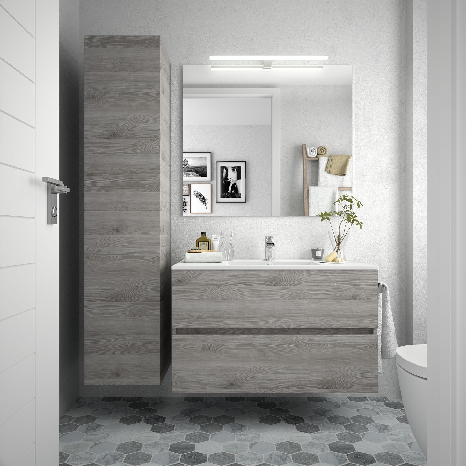 26556 SALGAR Мебель для умывальника FUSSION LINE 900 2 ящика BAY PINE 897 x 540 x 450 Лавровая сосна